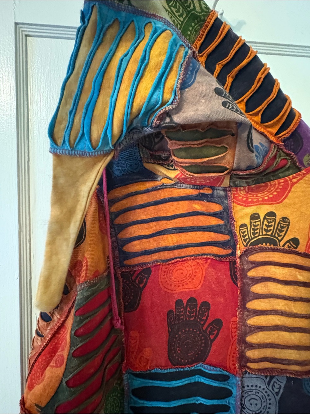 Multicolor Boho Patchwork Hooded Jacket - Picture 4 of 4
